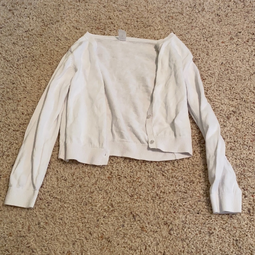 girls white cardigan